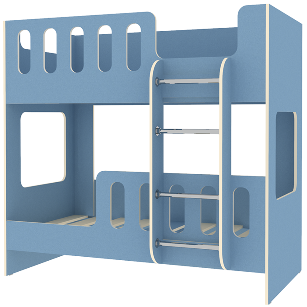 Двухъярусная кровать КарИВи ДС-20 80x160 Светло-синий, голубой