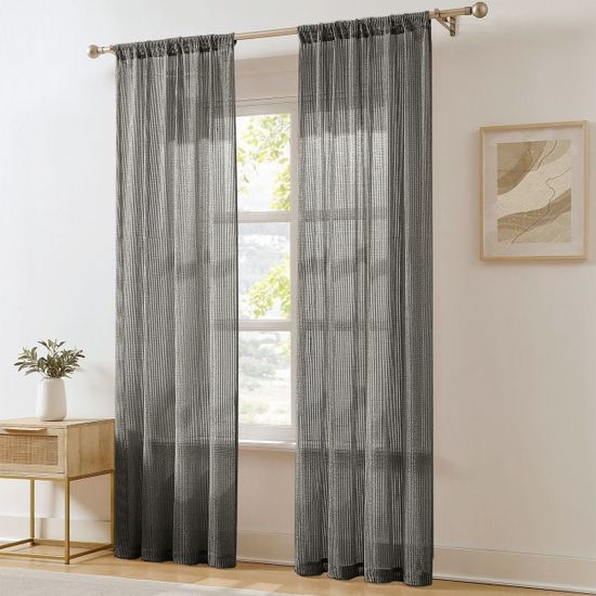 XL-Плотный тюль-сетка Грик (Графит)