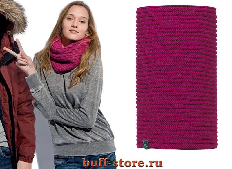 Шарф-труба-воротник Buff Varsity Cozy Fuchsia Red Фото 1