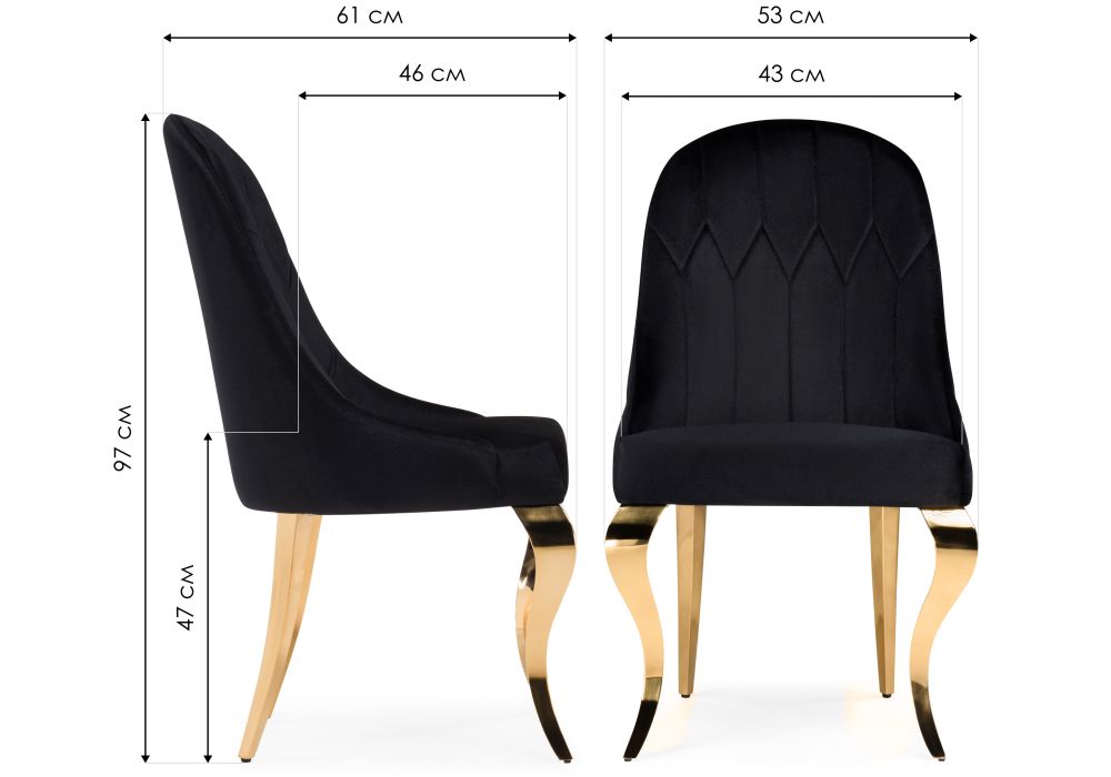 Стул на металлокаркасе Gustav black / gold