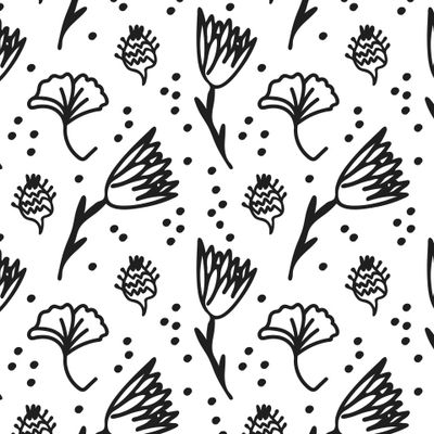 Бесшовный принт c осенней ботаникой