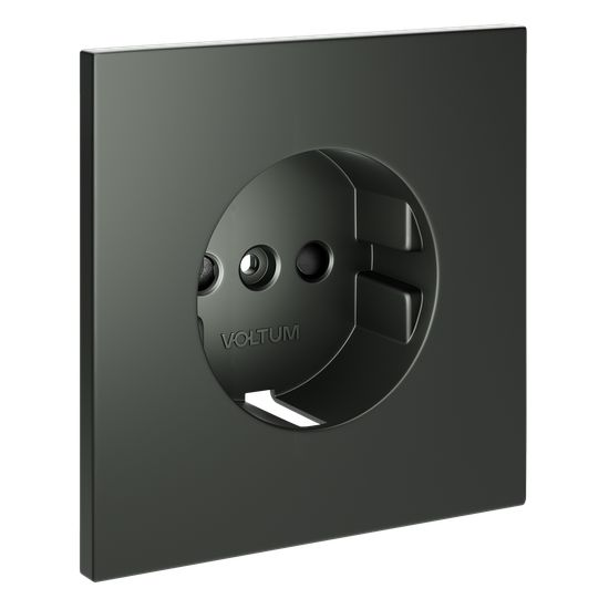 Накладка для розетки с заземлением и защитными шторками, S70 (титан)