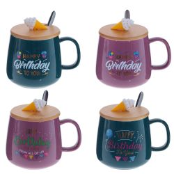 GAEM Кружка с крышкой и ложкой, 450 мл, L13 W10 H9 см, 4в.