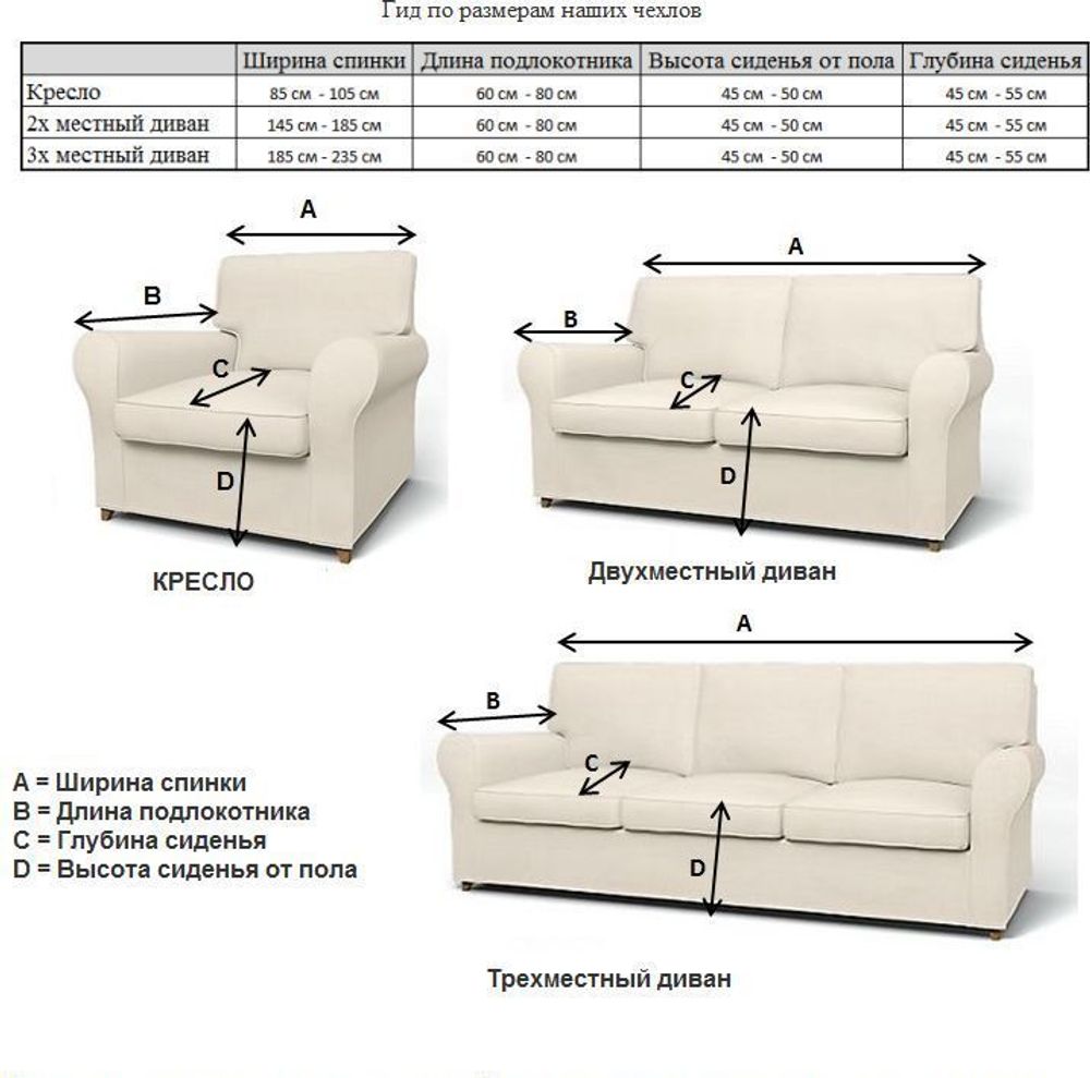 Чехол на трехместный диван Бирмингем