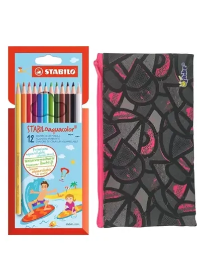 Карандаши цветные акварельные Aquacolor 12 цв + пенал