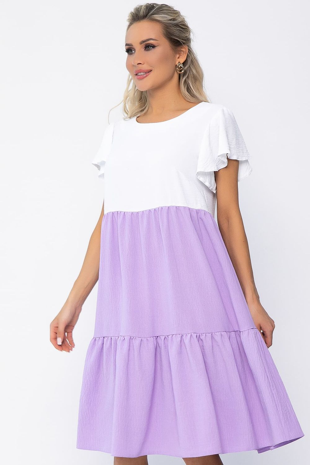 Платье Пение птиц (бело-сиреневое) П15719-4М LT Collection