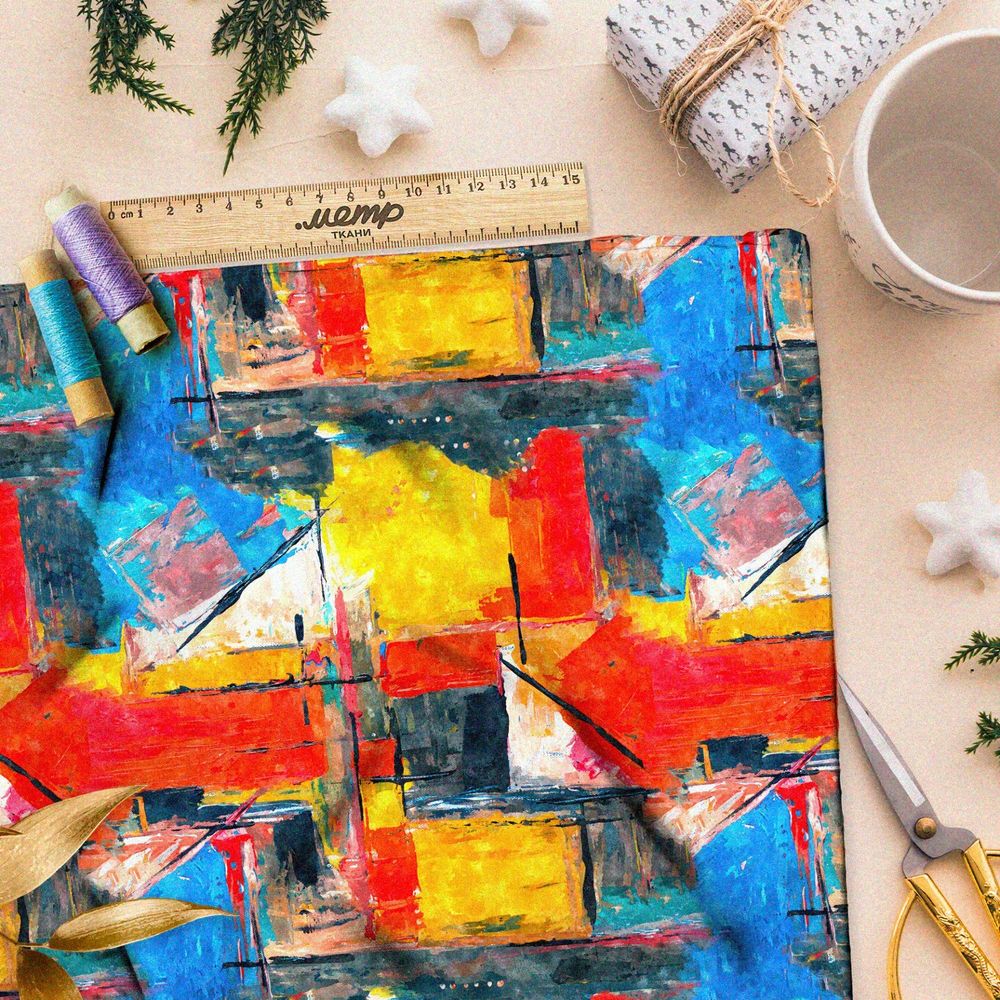 Ткань шифон рыбный городок франции