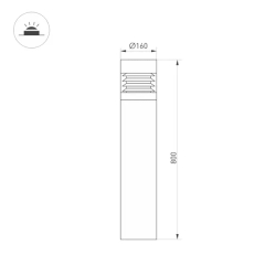 Светильник LGD-FRESNEL-BOLL-H800-20W Warm3500-MIX (GR, 290 deg, 230V) (Arlight, IP65 Металл, 5 лет) 045539