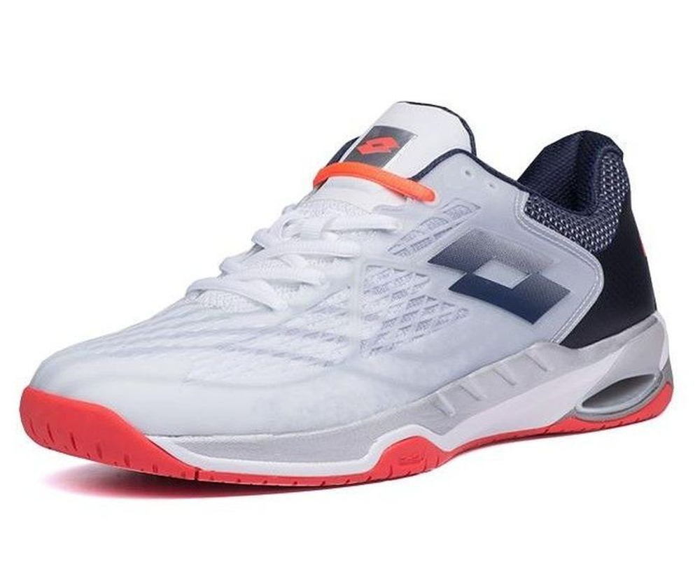 Мужские кроссовки теннисные Lotto Mirage 100 Speed - all white/navy blue
