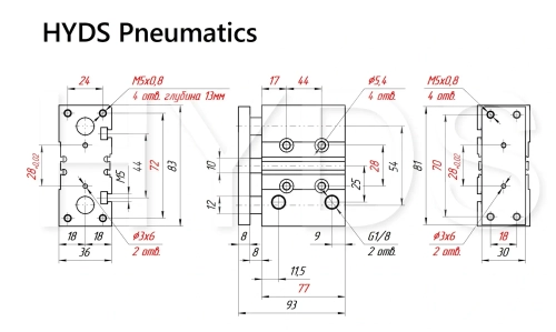 MGPM20TF-40Z Пневмоцилиндр