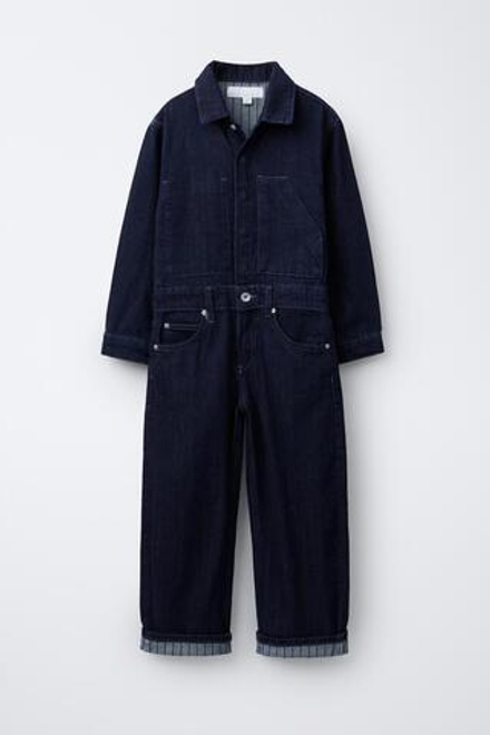 ZARA ДЖИНСОВЫЙ КОМБИНЕЗОН, СИНИЙ