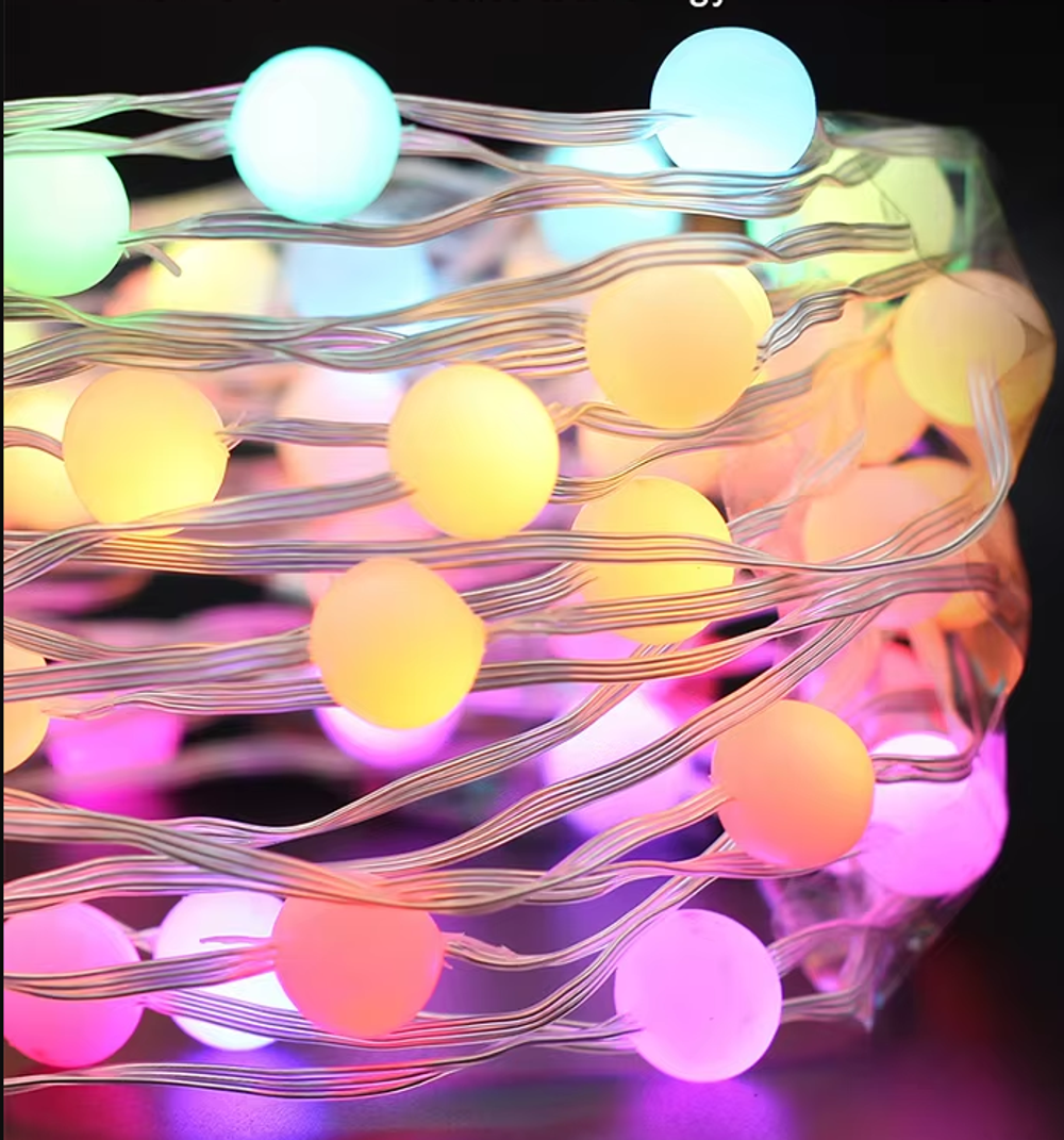 Умная гирлянда, RGB color, 8 м, 9х9,5х8 см