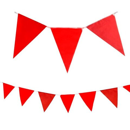 Гирлянда-флажки в красном цвете, 460 см