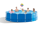 Бассейн каркасный Intex Metal Frame каркасный 16805 л/фильтр-насос 3785 л/ч/лестница/тент