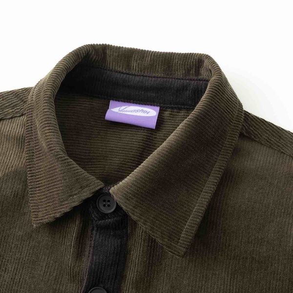 Рубашка Velvet Button темно-оливковый / графитовый - фото 4