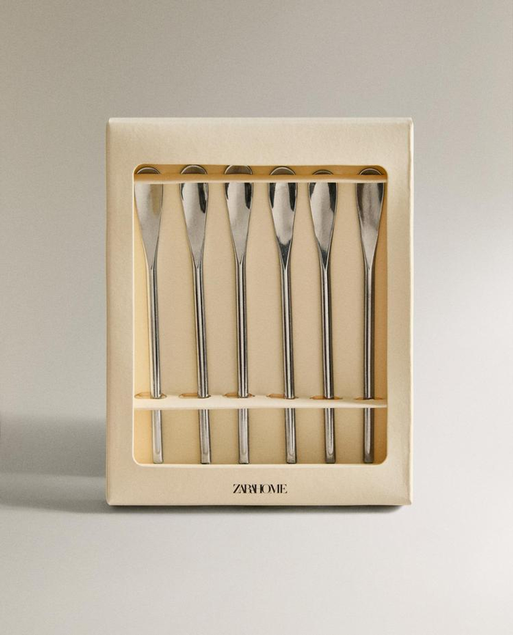 ZARA HOME НАБОР ЛОЖЕК ДЛЯ КОФЕ (6 ШТ.), СТАЛЬНОЙ СЕРЫЙ