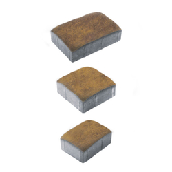 Тротуарная плитка УРИКО, комплект из 3 видов плит, Листопад гладкий Янтарь