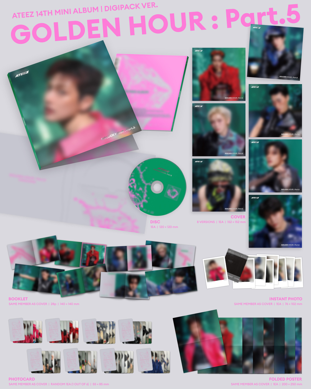 Альбом ATEEZ - 14TH MINI ALBUM [GOLDEN HOUR : Part.5][DIGIPACK VER.]