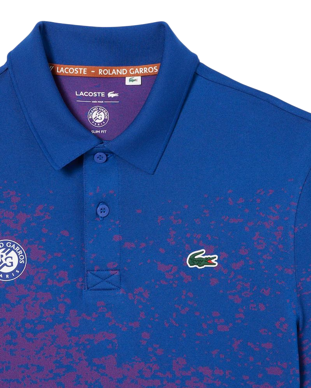 Мужское теннисное поло Lacoste Slim Fit Roland-Garros Edition Sport Polo - синий/розовый