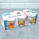 Набор стаканов "Тропические цветы" 6шт 250мл (низкие)