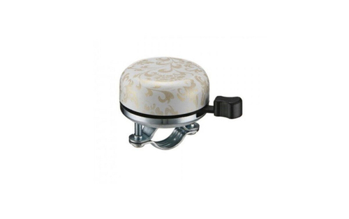 Звонок NUVO механический, d 55мм, сталь, бело-золотистый, цветы