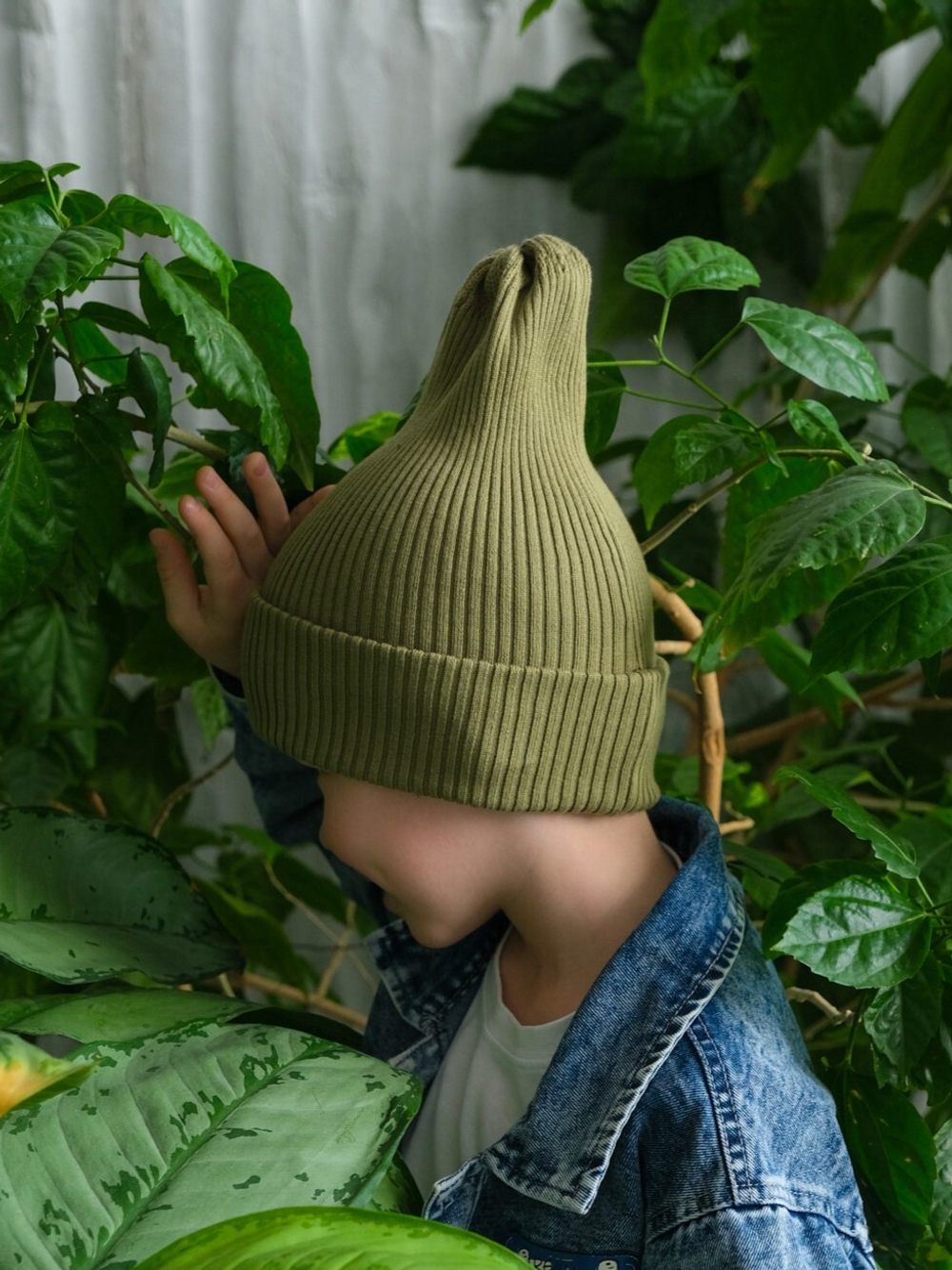 Шапка вязаная-резинка хлопковая КЭП(Хакки)