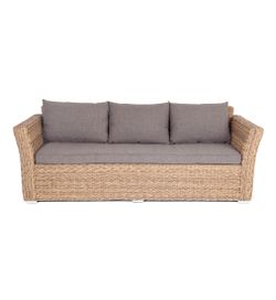 "Капучино" диван из искусственного ротанга (гиацинт) трехместный, цвет соломенный