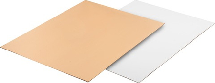 Подложка для торта прямоугольная белая/золотая 3,2 мм 30х22 см