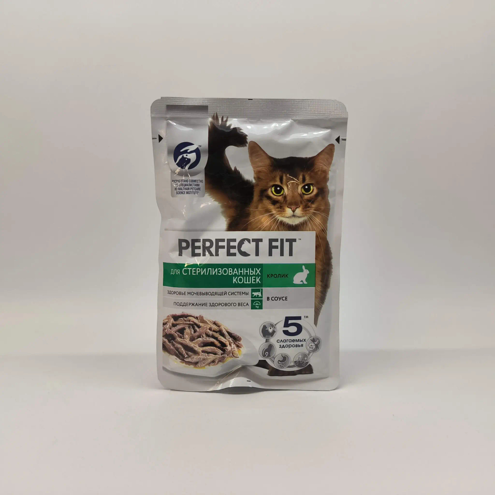Кролик в соусе, 75г влажный корм для стерилизованных кошек Perfect Fit