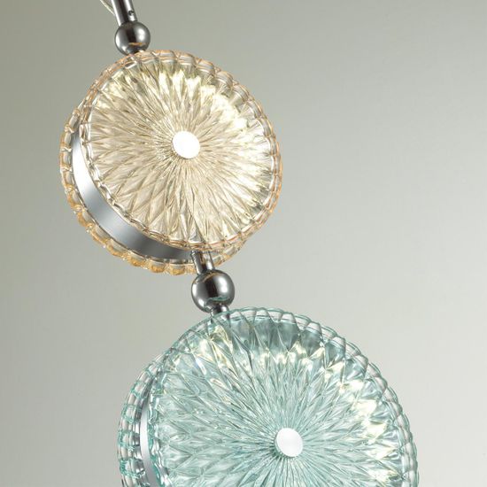 5416/13LD L-VISION ODL_EX23 154 хром/желтый/голубой металл/стекло Подвес LED 13W 4000K CARAMELLA