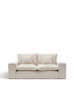 Anarela бежевый льняной диван 2-местный со съемным чехлом и подушками 240 см