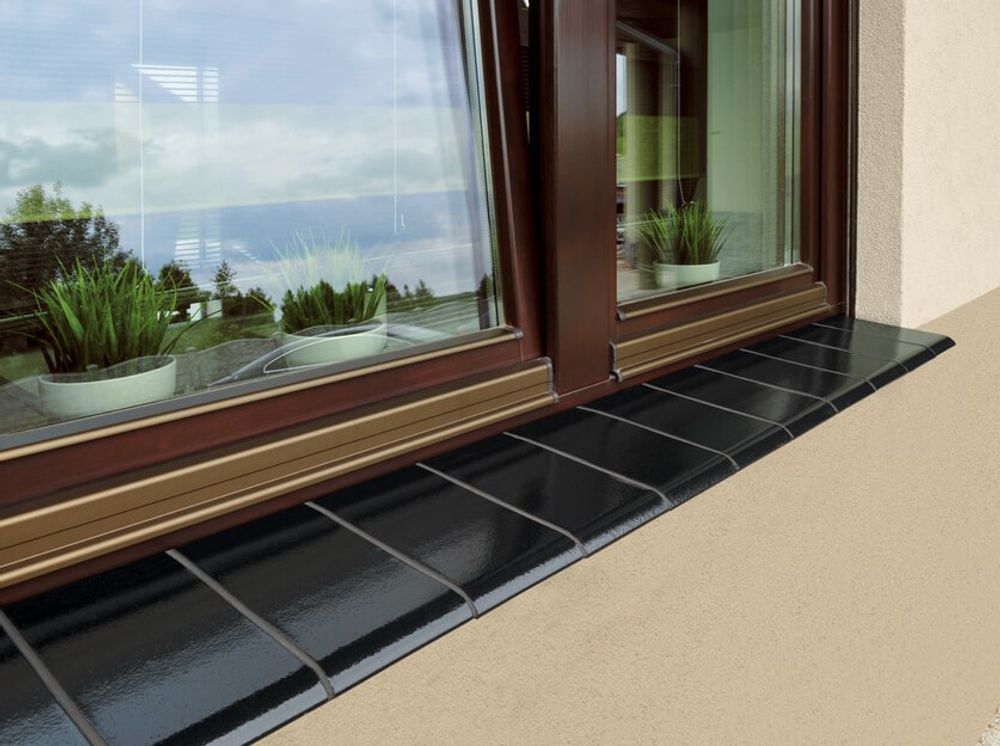 King Klinker, Ониксовый черный, 17 Onyx black, 350x120x15 - Клинкерный подоконник