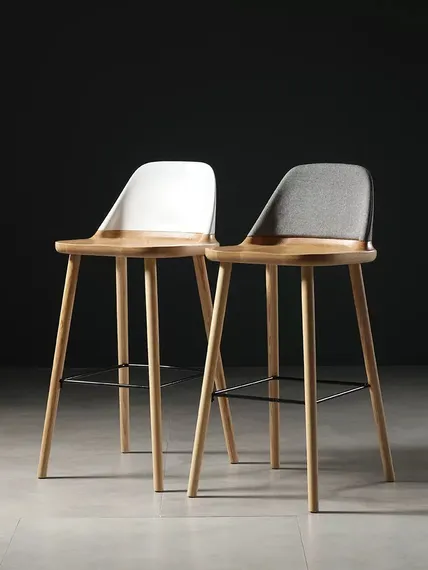 Барный стул Enzo 75 см, светлый бук, белая спинка