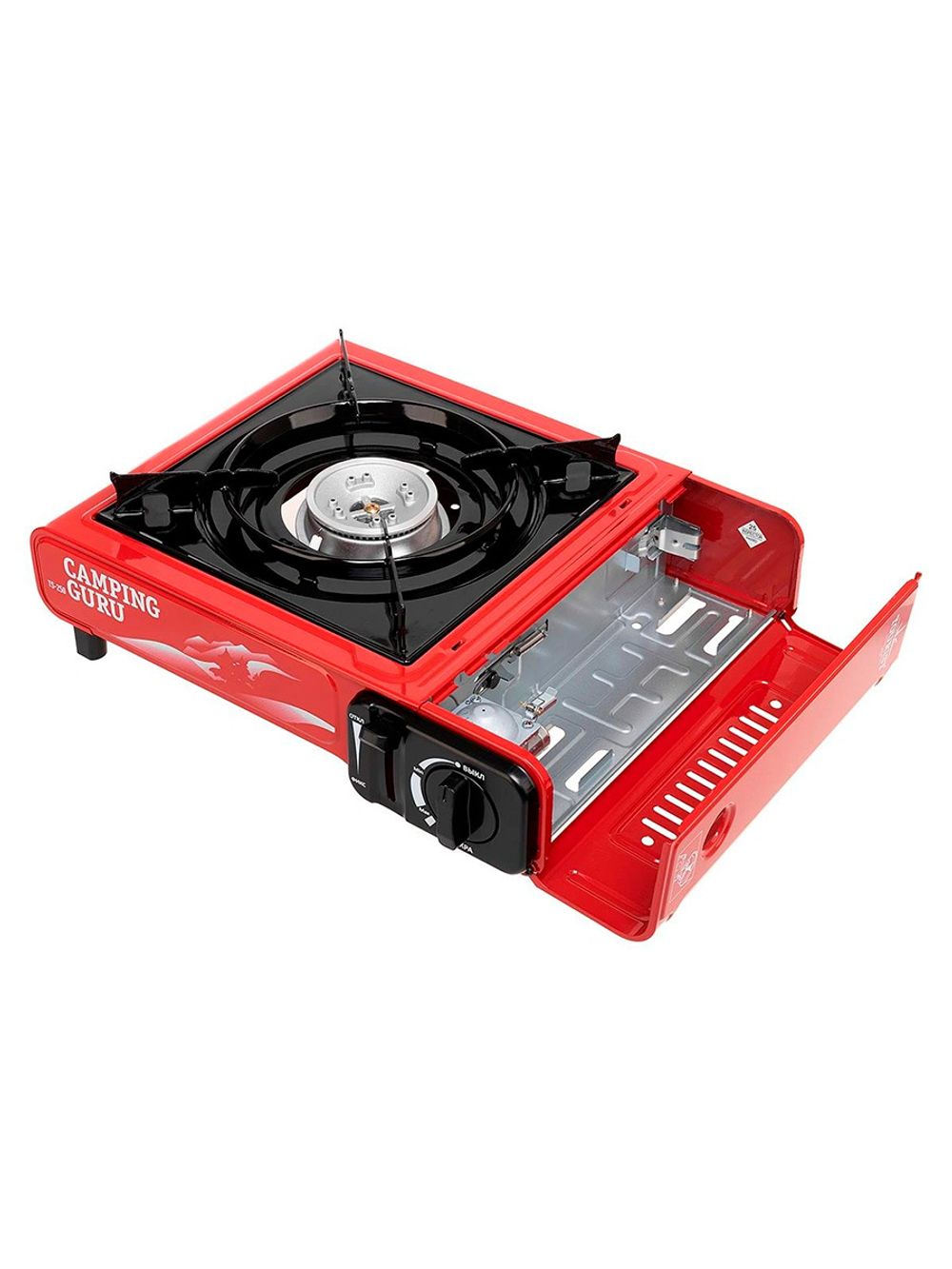Плита газовая TOURIST портативная в кейсе CAMPING GURU PLUS с переходником (TS-233)