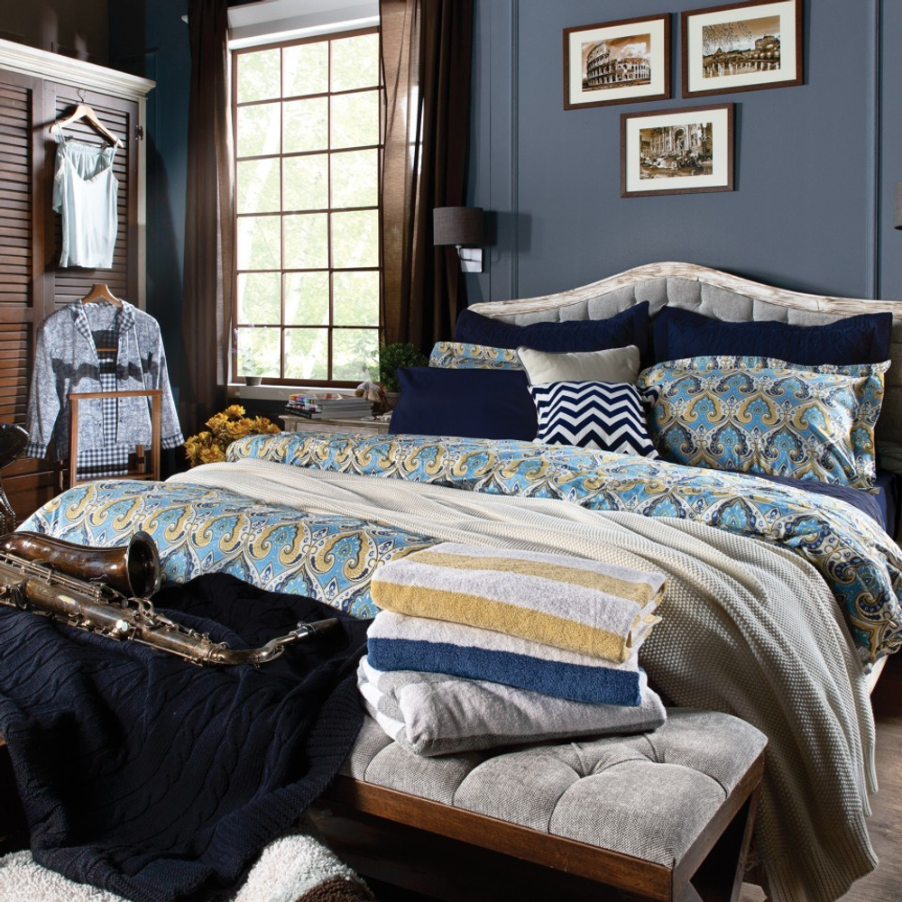 Пододеяльник 200x220 Casual Avenue Portofino голубой Турция детали