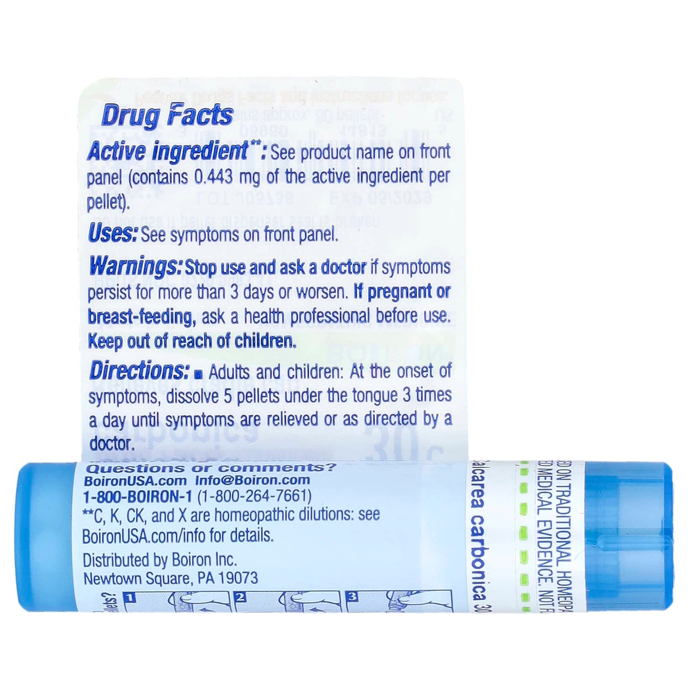 Boiron, Calcarea Carbonica, 30C, средство для снятия колыбели, прибл. 80 гранул