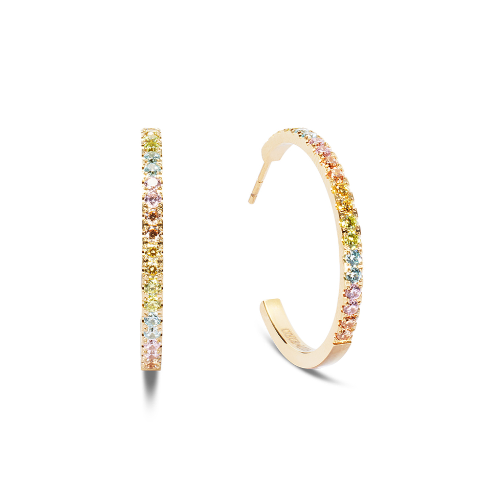 Серьги Coeur de Lion Hoop Multicolour Pastel Gold 30мм 0147/23-1590