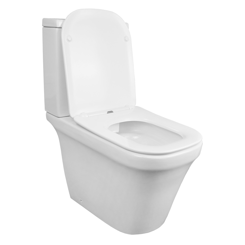 Унитаз-компакт безободковый Azario Candy AZ-1503B с крышкой-сиденьем микролифт, белый