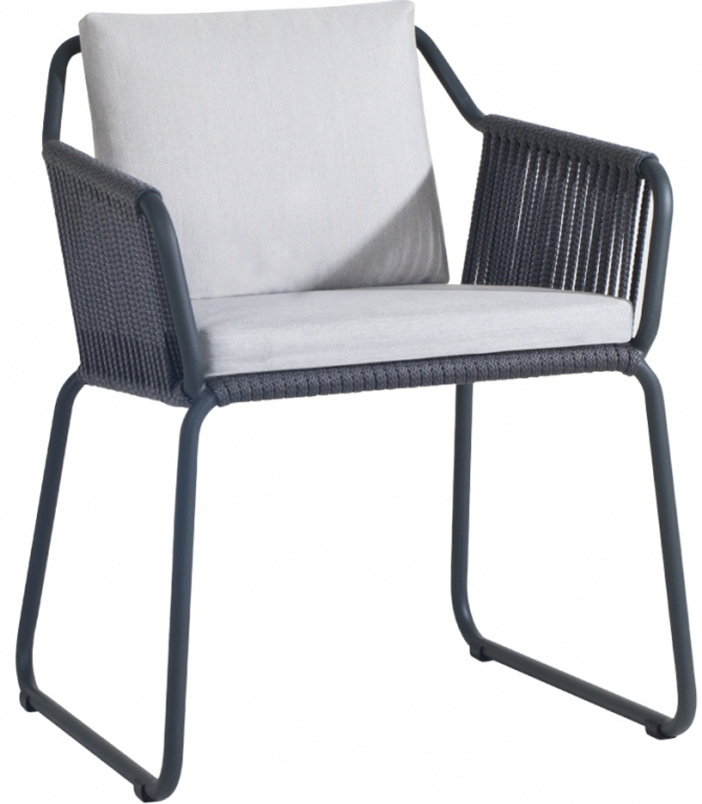 Кресло плетеное с подушками Papatya Riva-K, антрацит, серый