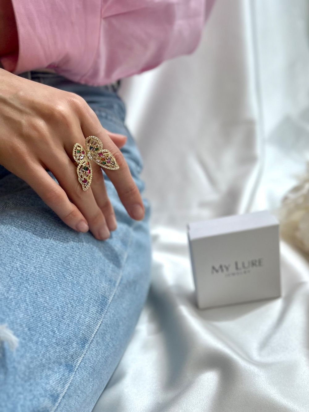 Кольцо Butterfly mix colors