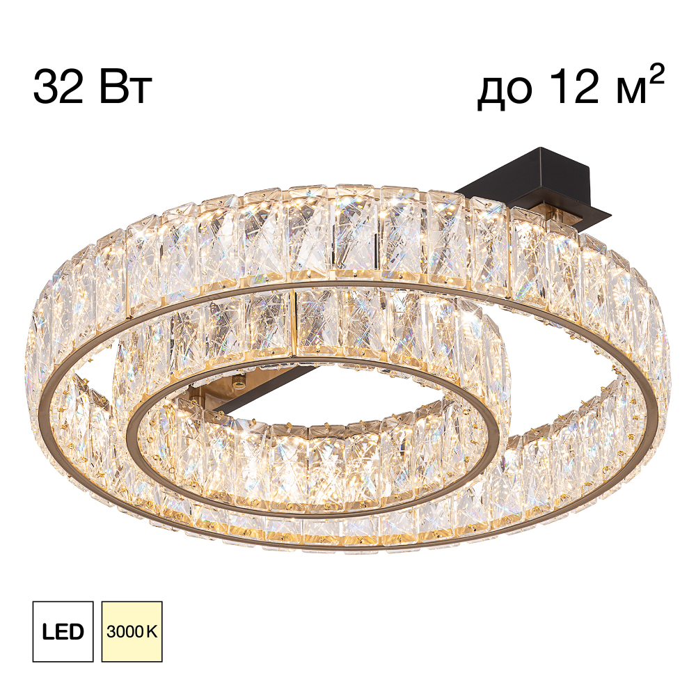 Citilux PALANT CL325152 LED Люстра хрустальная Чёрный+Бронза