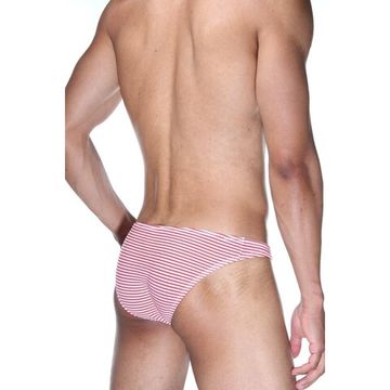 Мужские трусы слипы красные в светло-серую полоску DARKZONE DZN6494