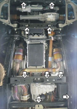 Защита алюминиевая 5 мм Д; ПДф;КПП, РК Ford F-150 2017-2021 MOTODOR.30710