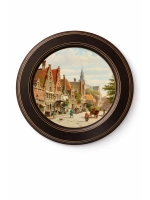 Картина на стену в круглой раме на холсте 27 см