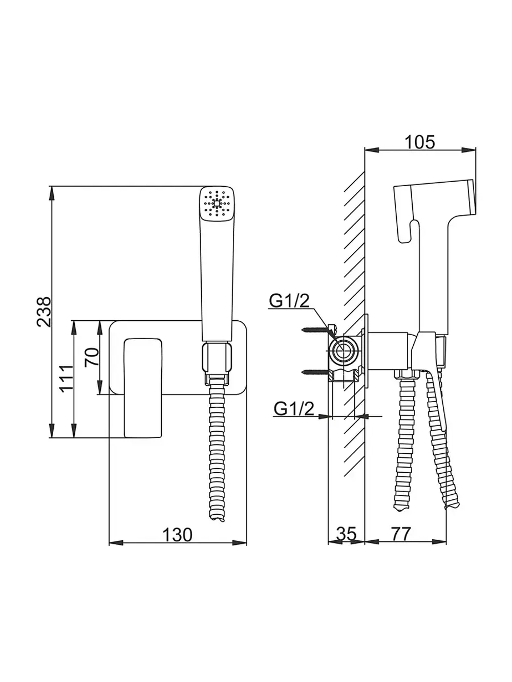 Гигиенический душ со смесителем FRAP F2084