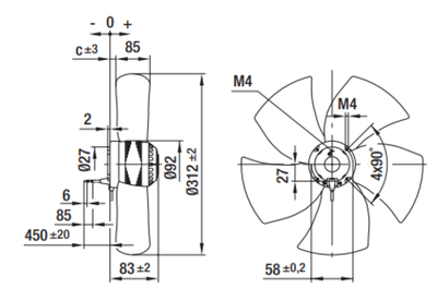 Вентилятор осевой A6E315-AP02-02