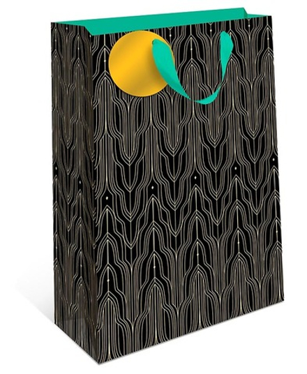 Пакет подарочный, Орнамент, Металлик, 22*18*10 см, 1 шт.