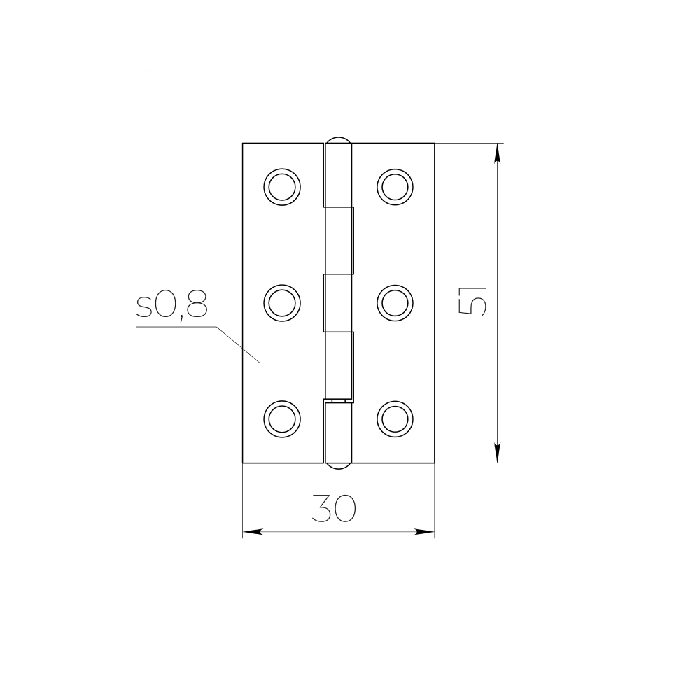 Петля карточная универсальная LM/IN30x50x1U YZN желтый цинк (2 шт)