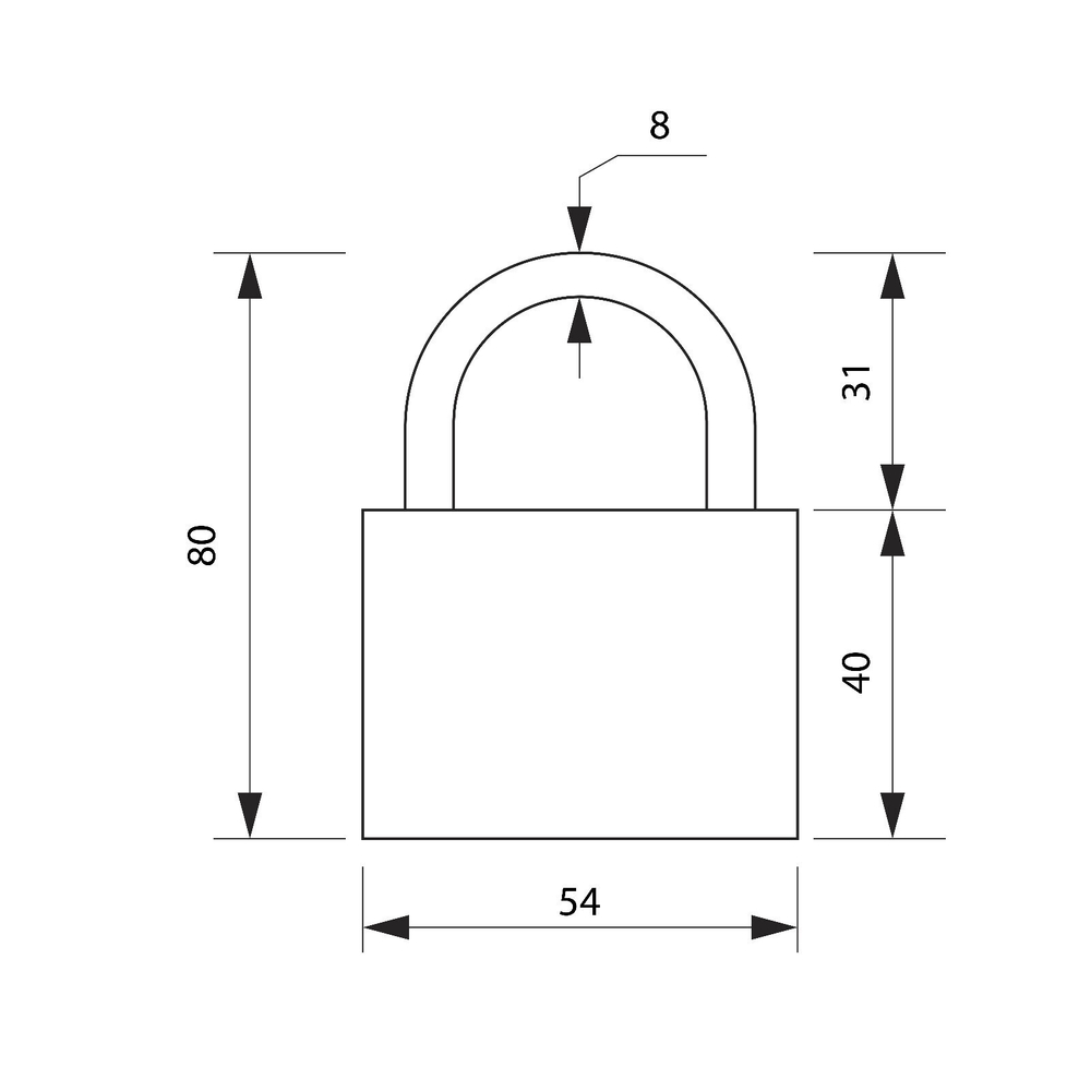 Навесной металлический замок с 3 ключами в комплекте