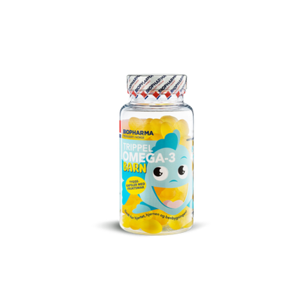 Омега 3 для детей с витамином Д3 Biopharma Trippel Omega-3 Barn, 120 жевательных капсул
